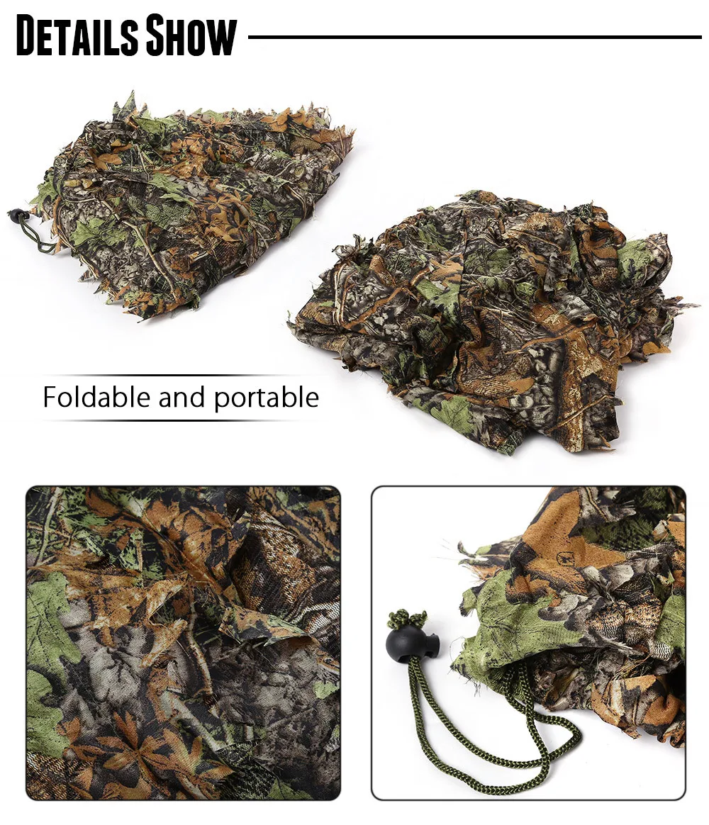 3D Camouflage Clothing Leafy Jungle Suit Set for Hunting Birding
