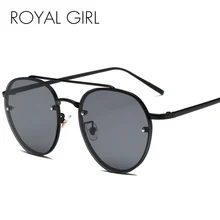 Королевская девушка женские солнцезащитные очки овальные Роскошные брендовые дизайнерские классические розовые Светоотражающие металлические оправы очки зеркальные женские оттенки ss730