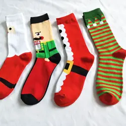 2018 цвет новый шаблон Рождественские серии натуральный хлопок в личности мультфильм человек счастлив мужские носки
