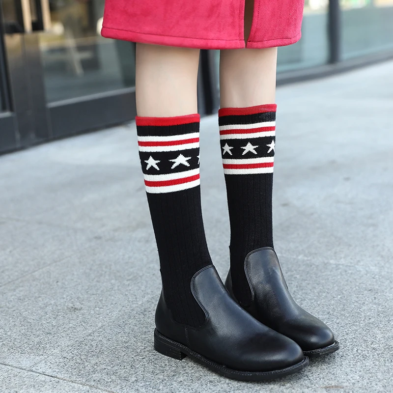ladies knee high sock boots