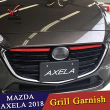 For Mazda 3 Axela BM 2017 2018 Front Radiator Mesh Grille Grill Cover Trim Insert Molding Garnish Guard Car Styling dot mesh insert crochet trim shirt