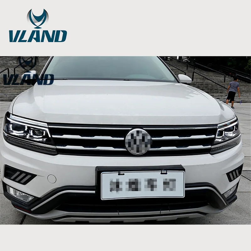 VLAND Заводская фара для Tiguan светодиодный головной светильник с ангельскими глазами светодиодный DRL H7 ксеноновая лампа для Tiguan головной светильник