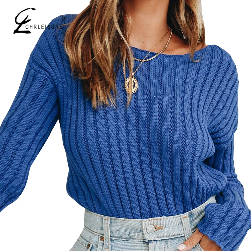 

CHRLEISUE Casual Autumn Round Neck Ladies' Sweatershirt Fashion Solid Color Female Sweater 2019 New StreetStyle Woman's Sweate