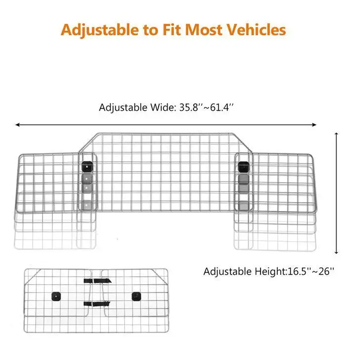 Автомобильная ограда от домашних животных Регулируемая безопасность собаки препятствия путешествия защитный барьер