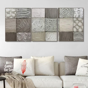 

Laeacco Canvas Painting Calligraphy Ceramic Tile Abstract Geometric Pattern Prints Posters Wall Pictures for Living Room Decor
