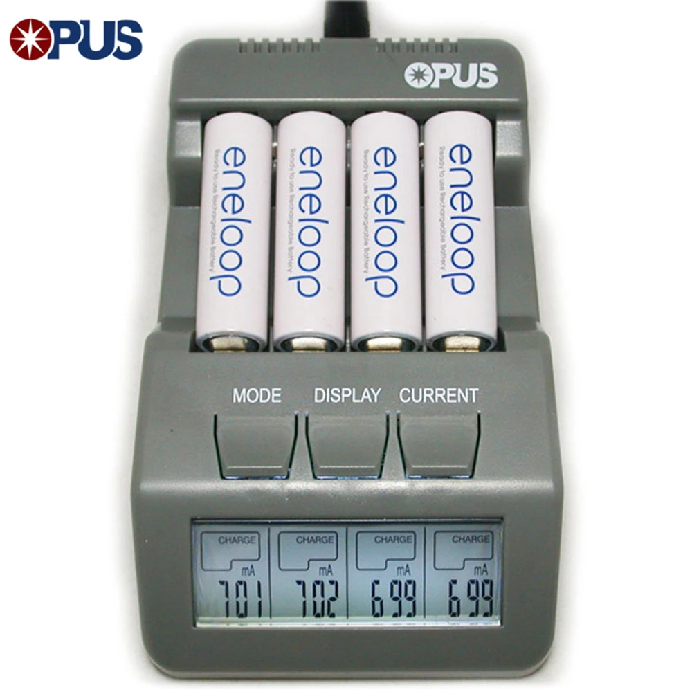 

Original Opus BT-C700 NiCd NiMh LCD Screen Digital Intelligent 4 Slots Battery Fast Charging Charger For 14500 16340 AA AAA