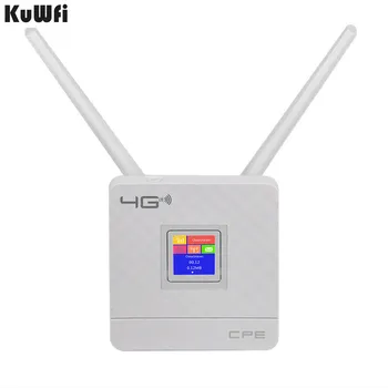 

KuWFi 4G CPE Router Cat4 wireless CPE LTE Router Dual External 3DBI Antennas With SIM Card Slot For Home/Office B3/B5/B8/B41/B38