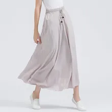 Длинные юбки для женщин Весна однотонные серые для эластичные кружево до женские офисные OL повседневная обувь элегантные свободн