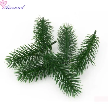 8PCS 10cm pine needle artificial fake plant artificial flower branch For Christmas tree decor accessories DIY bouquet gift box