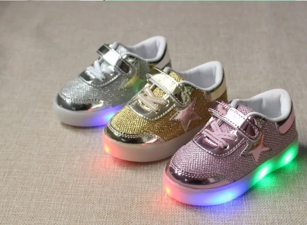 

LED luminous shoes kids trainer Boys tenis girl trainer Soft sport Leather Sandals boots Soft Sole oxford sole child shoes