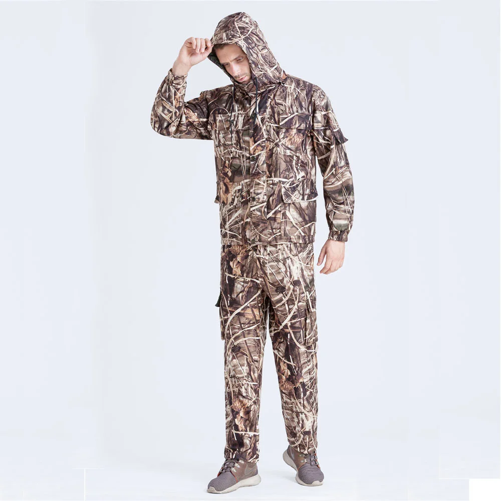 Reed Camouflage Clothes Including Hunting Jacket And Hunting Pants Bionic Bulrush Phragmites Camo Hunting Set Ghillie Suit