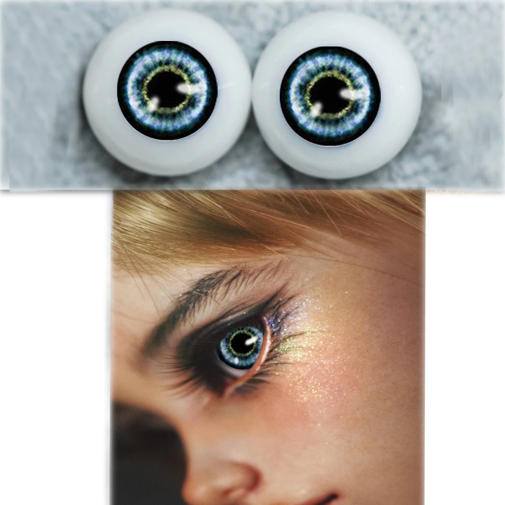 

blue black Gear eye cartoon comic eyes bjd doll accessories for 1/4 1/3 1/6 1/8 BJD/SD SD MSD 12mm 14 Round Acrylic BJD gifts
