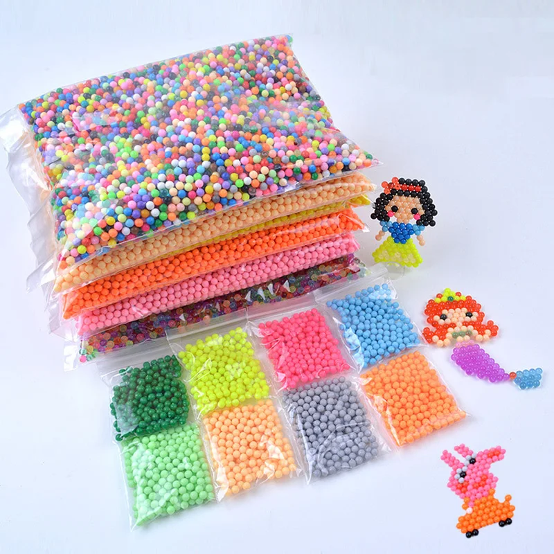 

24 Colors 500-1000pcs/Set 5mm Aquabeads Perlen Magic Water Spray Beads Aqua Beads Children 3D Puzzles Educational Kids Toys