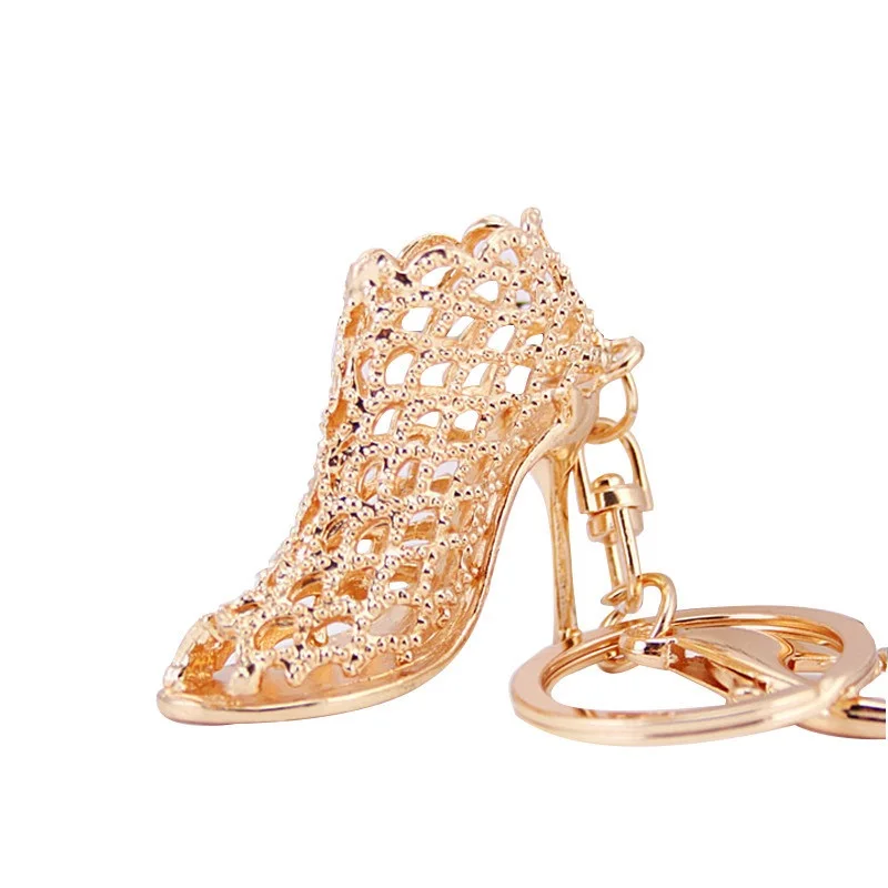 

Fashion Hollow Out High Heel Shoes Keychain Purse Bag Buckle Handbag Pendant For Car Keyring Holder Women Best Gifts 2B0243
