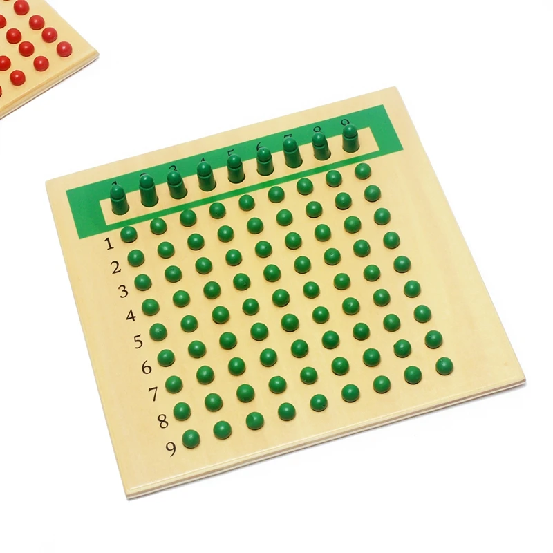 Early Wooden Montessori Materials Mathematics Teaching Toys Multiplication & Division Math Toy Beads Board Red Green Learning