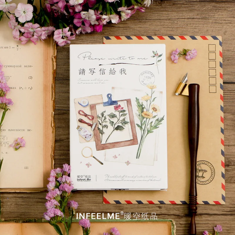 

30 pcs Flower Write to Me Greeting Card Postcards Birthday Bussiness Gift Card Set Message Card QingXieXinGeiWo
