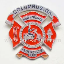 Пользовательские город США мягкая эмаль мотоцикл клуб красный цвет король брошь, значок на булавке литые эмблемы серебро Металл 38,1 мм