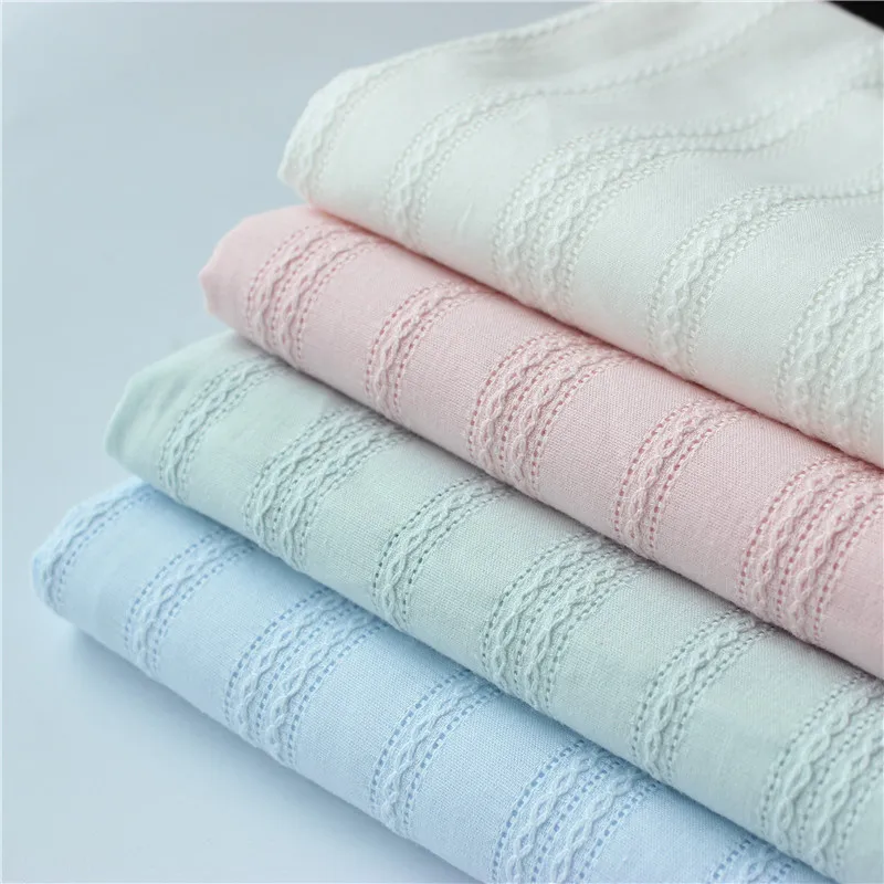 

NEW 100*150cm White Cotton Cloth Jacquard Fabric Pastoral Small Fresh Womens Shirt Wear Fabric Skirt D30