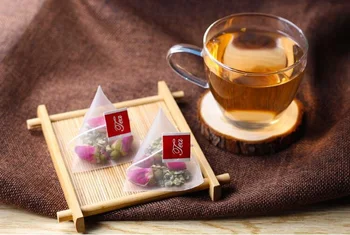 

2000pcs 5.8*7cm Pyramid Tea Bags Filters Nylon Tea Bag Single String with Label Transparent Empty Teabags wen6314
