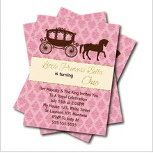 14 шт./лот Экипаж Золушки приглашения на день рождения Baby Shower приглашает на заказ на день рождения поставщик праздничных украшений