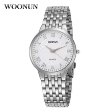 Мужские часы WOONUN, Лидирующий бренд, роскошные часы с циферблатом, серебро, сталь, кварцевые часы, ультра тонкие часы для мужчин, Relogio Masculino