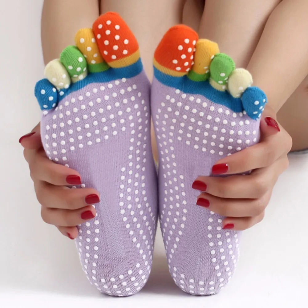 Women Sports Colorful Yoga Socks Fitness Pilates Cotton