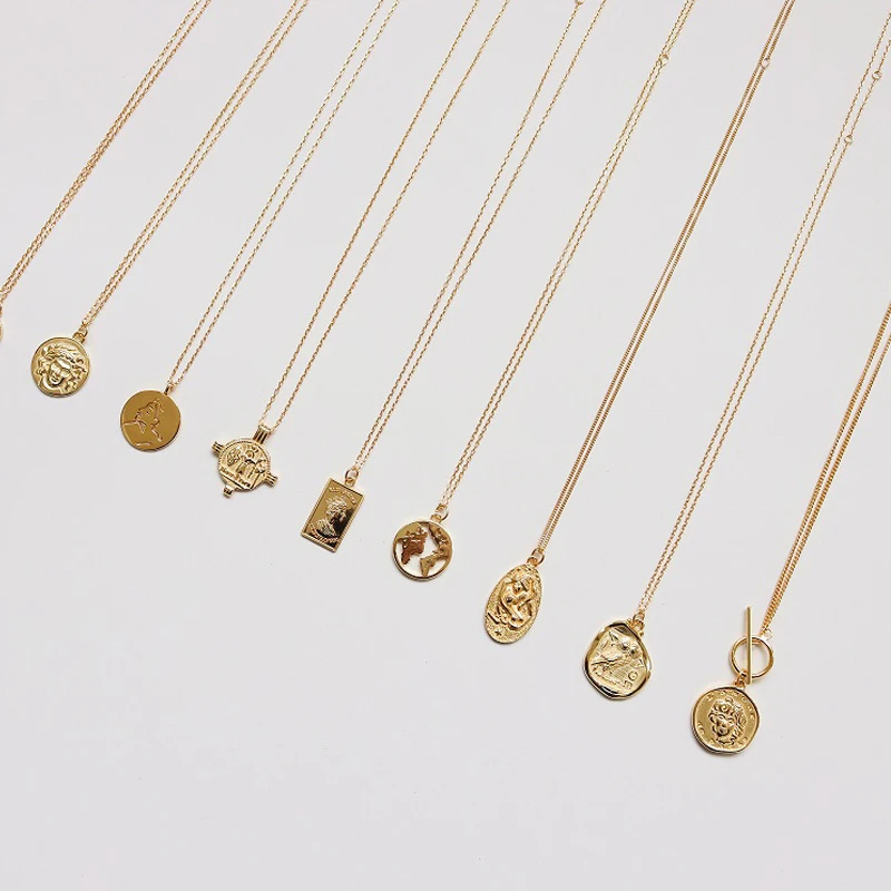 

Coin Necklace 925 Silver Choker Kolye Gold Pendant Charm Minimalism Vintage Boho Bijoux Femme Collier Necklace Women Jewelry