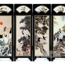 Украшения для дома в китайском стиле лаковая живопись красивый складной экран Songhe узор-краны долговечность рисунок украшение подарок