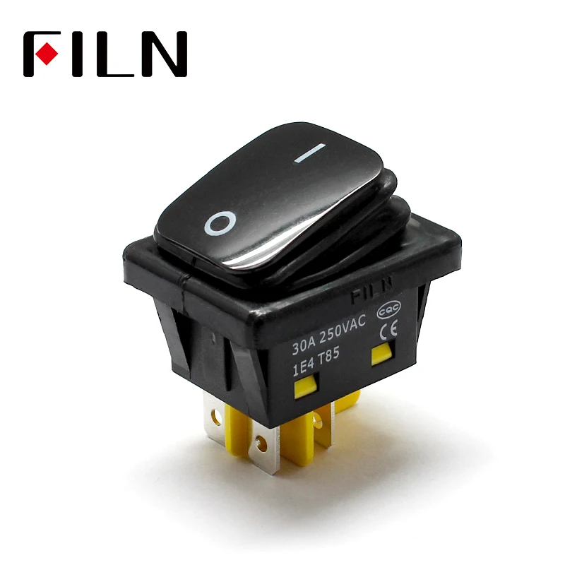on off 30A250V heavy duty 4 pin DPST IP67 Sealed Waterproof t85 Auto Boat Marine Rocker Switch Black no LED