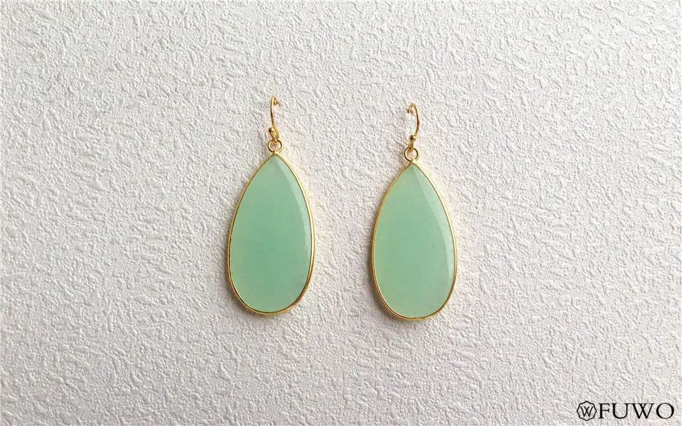 Turquoise triangle arrow kite tear shape natural stone drop earrings 14-4