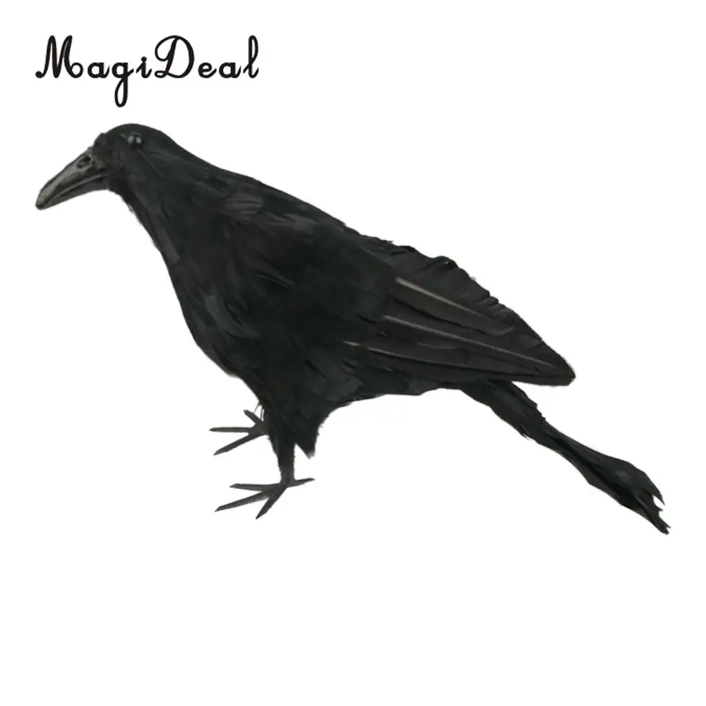 Vivid Fake Artificial Birds Raven Magpie for Coffee Shop Pub Bar Home Decoration	