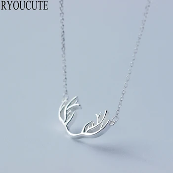 

New Arrivals Silver Color Deer Antlers Necklaces Pendants for Women Wedding Long Necklaces Statement Jewelry