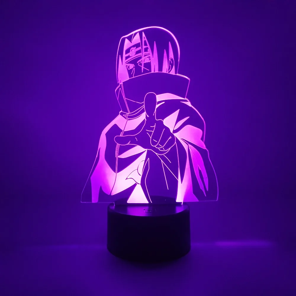  Naruto Itachi LED Changing Nightlights Remote Control 3D Visual Illusion Desk Lamp For Kids Gift Ni