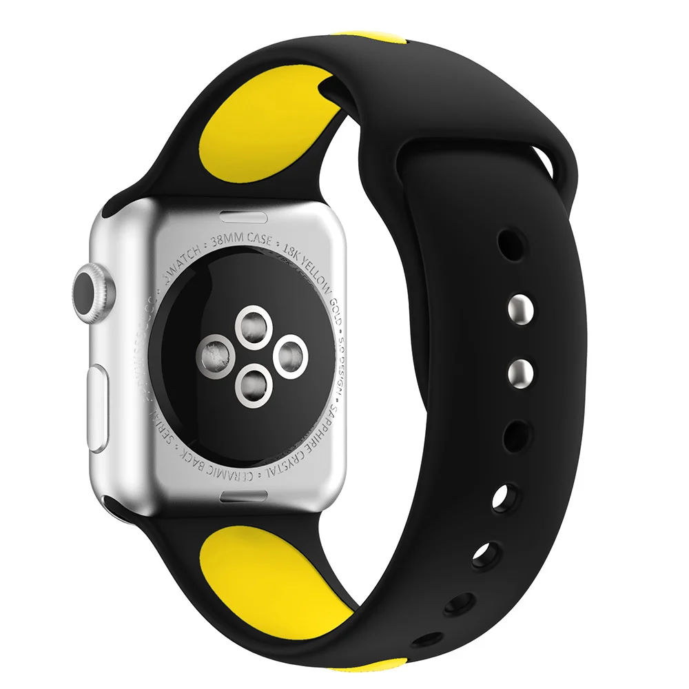 Силиконовый ремешок JANSIN для apple watch series 5 4 3 2, спортивный ремешок для iwatch 38 мм/42 мм/40 мм/44 мм, цветной ремешок для замены