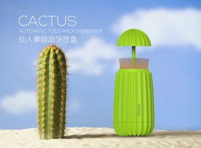 Cactus Shape Makeup organizer Cosmetic Storage Box ABS+PS Bathroom Cotton Swab Makeup Organizer Too