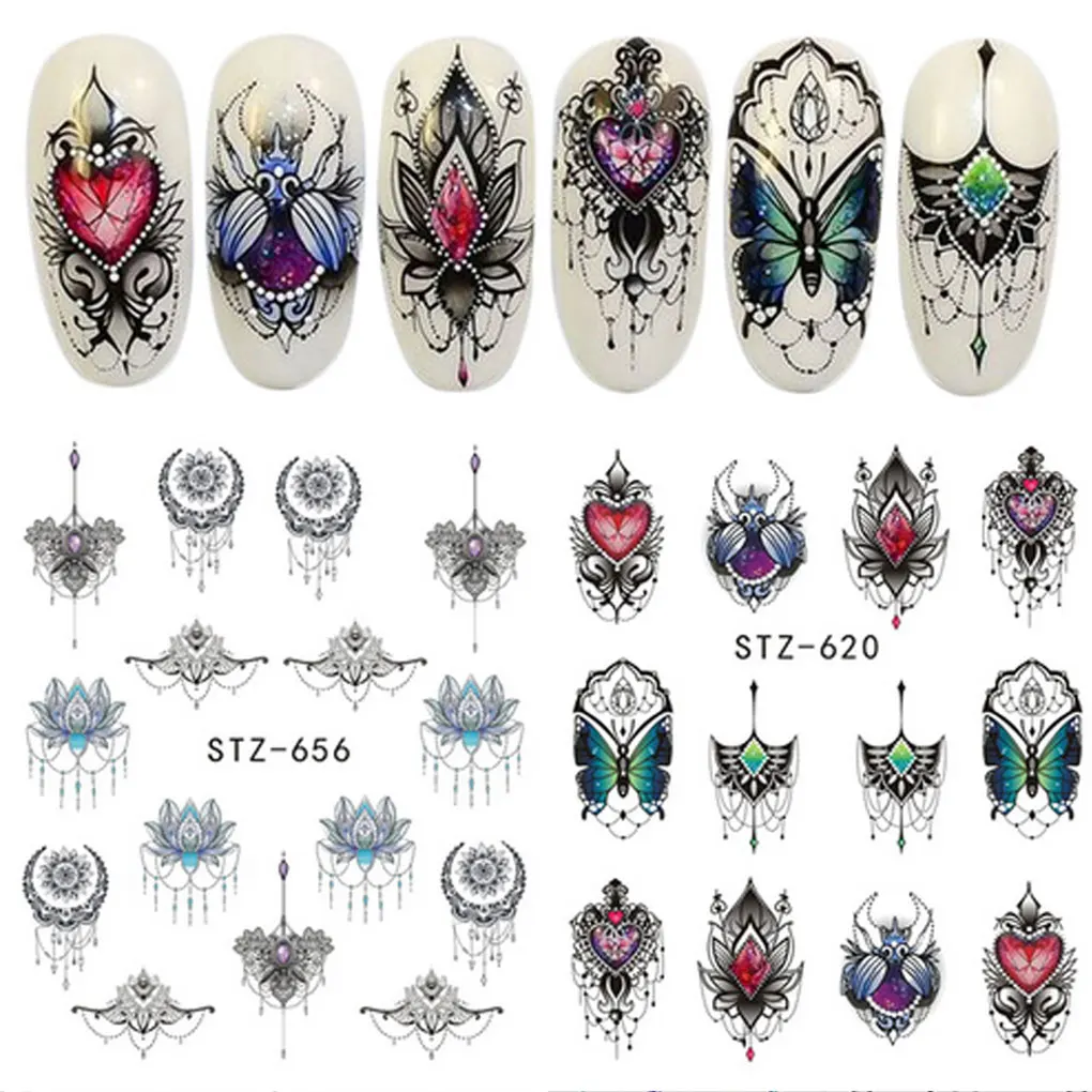 

2019 Hot Sale Women Girls Butterfly Manicure Nail Art Stickers Flower Nail Sticker Tips Manicure Decoration DIY Tools