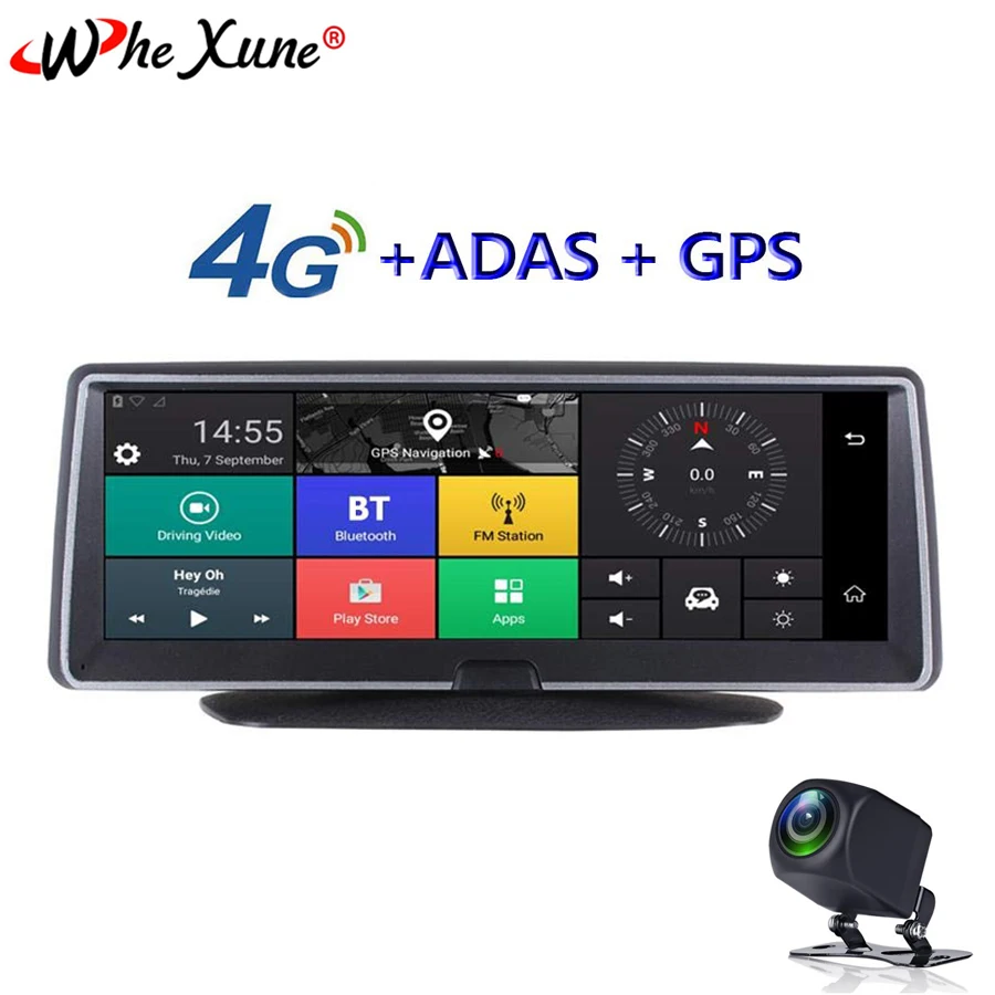 

WHEXUNE 8" Car DVR Mirror Dash cam Android 5.1 4G Car GPS Video Recorder Dual Lens With ADAS WIFI Night vision Parking monitor