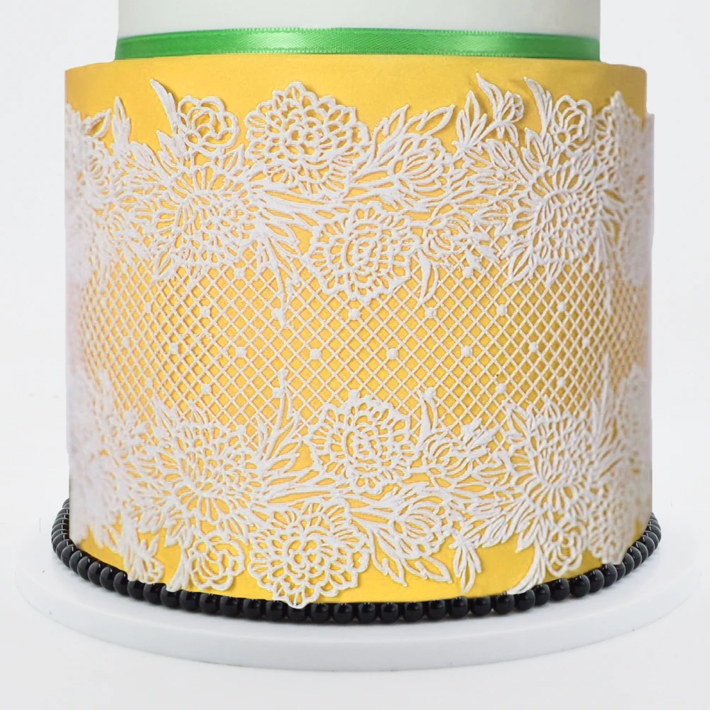 

Large Size Silicone Lace Embossing Mat Mold Sugar Cookies Fondant Mould Cake DIY Baking tool