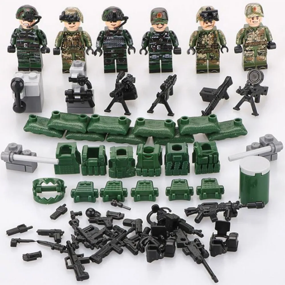 Military SWAT Police Gun Weapons Pack Army Soldiers Building Blocks MOC Arms City Compatible With LegoINGly Weapon Series Action