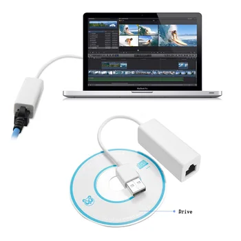 

USB2.0 to RJ45 Network 100Mbps Adapter RTL 10M/100M Plug and Play Ethernet Card Cable-White