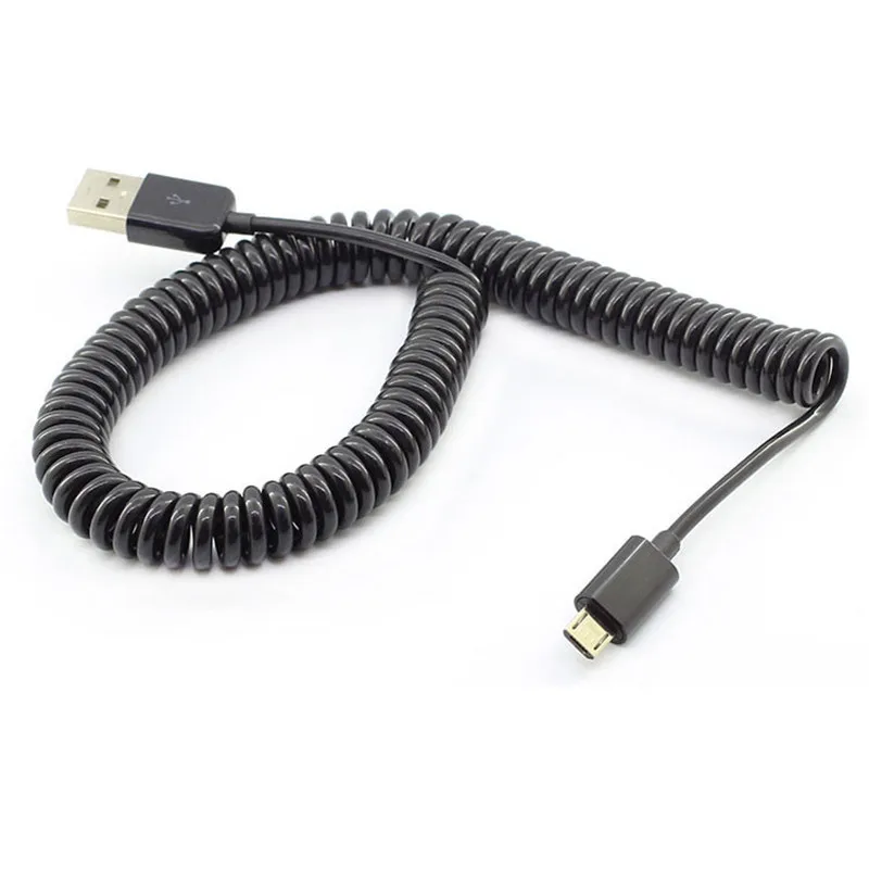 

Convenient type Micro USB Male to usb Male Data transmission line cable Spring line Flexible wire for Mobile phones