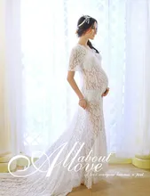 Maxi Robe De Mode De Maternité Blanc Dentelle Maman Robe Croceht Dentelle Femmes Longue Enceintes Robes Profond Col V Maxi Dentelle Robe Photographie