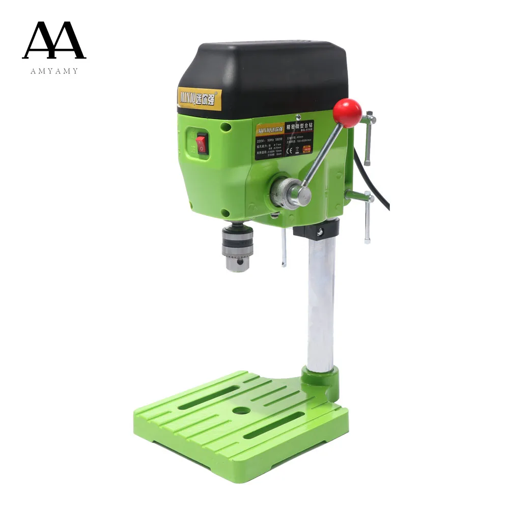 Мини сверлильный станок AMYAMY рабочий с европейской вилкой 580 Вт 220 В 5169A|drill press|small