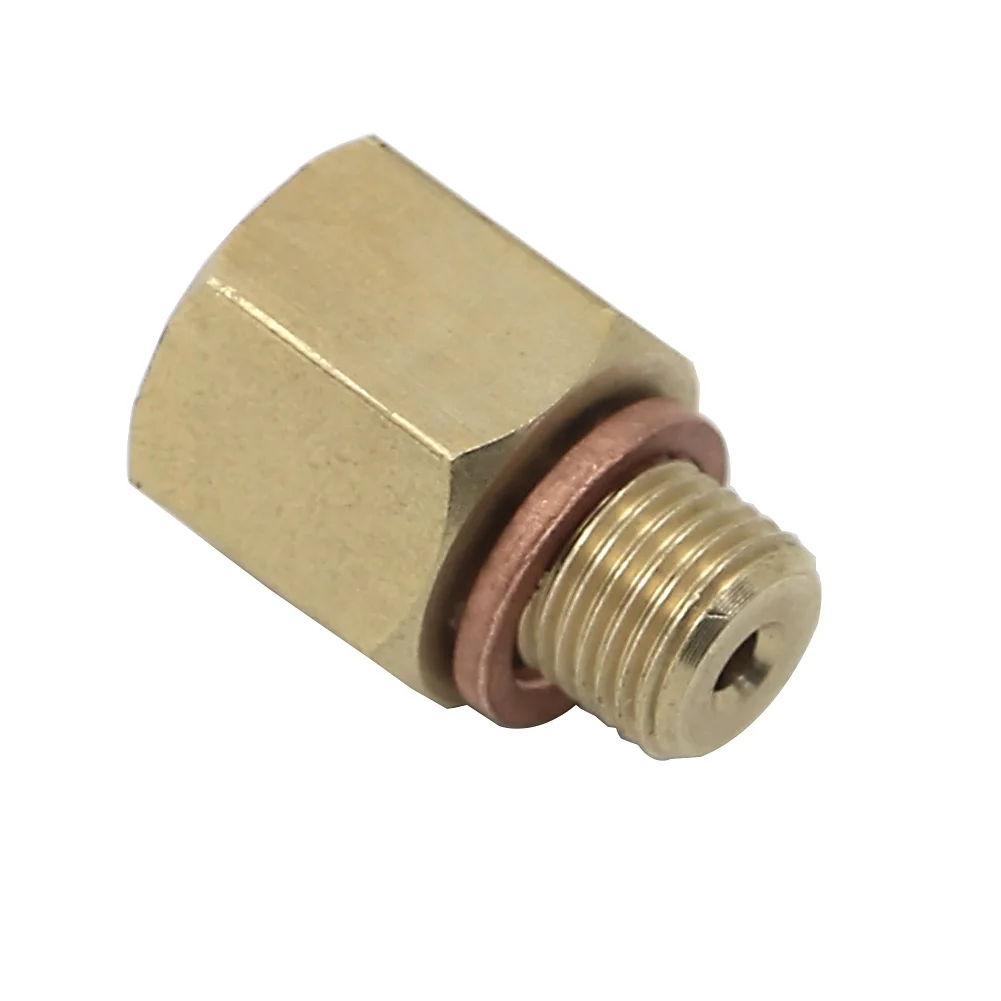 

Motorcycle NPT Mechanical Temperature Adapter 2265 Metric Adapter / Oil Pressure 1/8" NPT female to M10 X 1 male