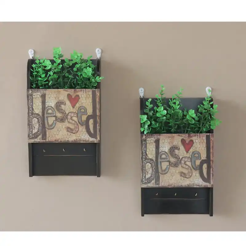 Vintage Wooden Key Holder Organizer Retro Key Box Wall Hanging Mail Letter Storage Box Home Decorative Shelf With Key Hook Decorative Shelves Aliexpress