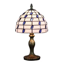 Настольные лампы круглый Тиффани Стекло драгоценностями современный прикроватные тумбочки, Рабочий стол светильник Средиземноморский E14