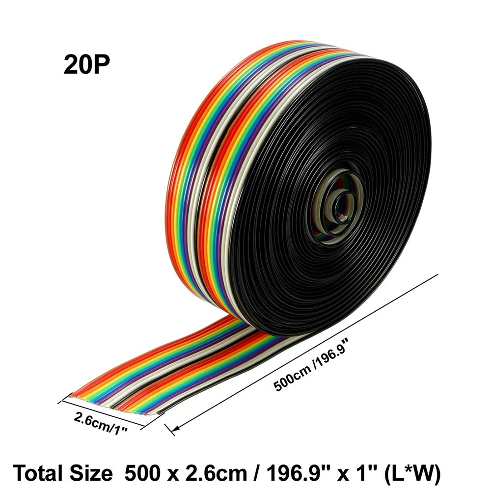 

5M Cable 20P Flat Color Flat Line Support Wire Soldered Cable Connector Wire