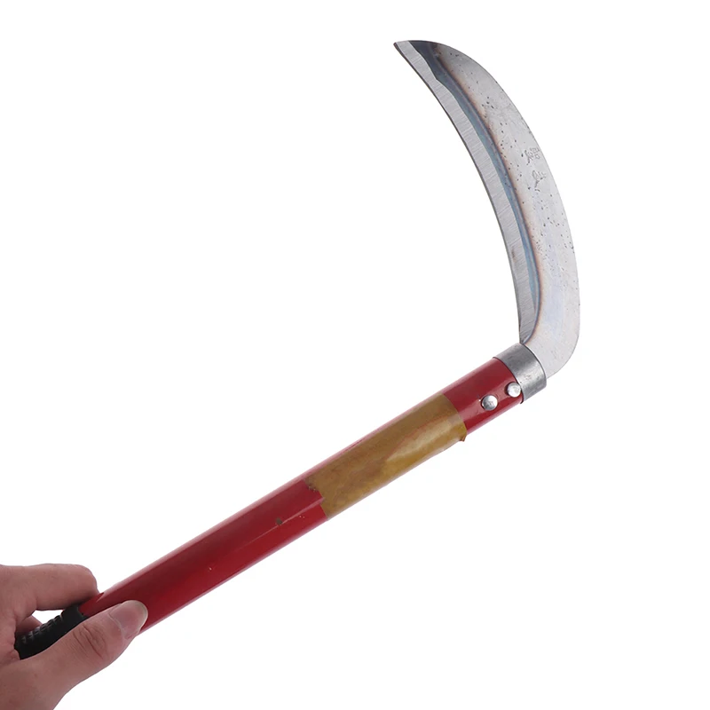 Lightweight Gardening Grass Sickle Manganese Steel Sharp Long Handle Sickle Hand Scythe Garden Tool 30*17.5*3.4cm Wholesale