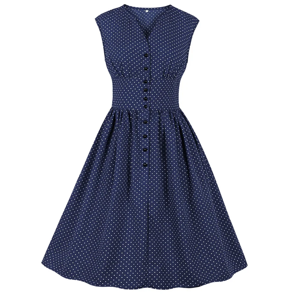 Женское винтажное платье Joineles однотонное с цветочным принтом 60 s Pin Up рокабилли