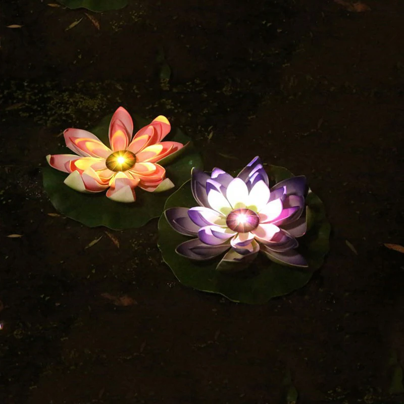 

Christmas LED Light Floating Lotus Light Garden Night View Lamp 2V 40mA decoration for garden